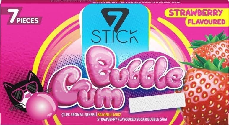 7 Stick Çilek Aromalı Sakız 14,5 Gr x24 lü Paket