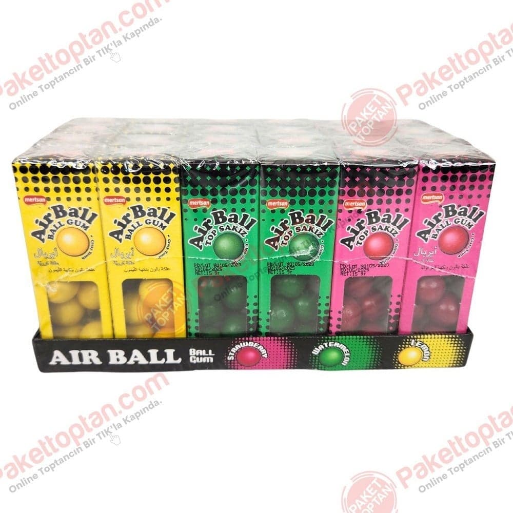 Airball Top Sakız 15 Gr (Çilek-Karpuz-Limon) x24 lü Paket